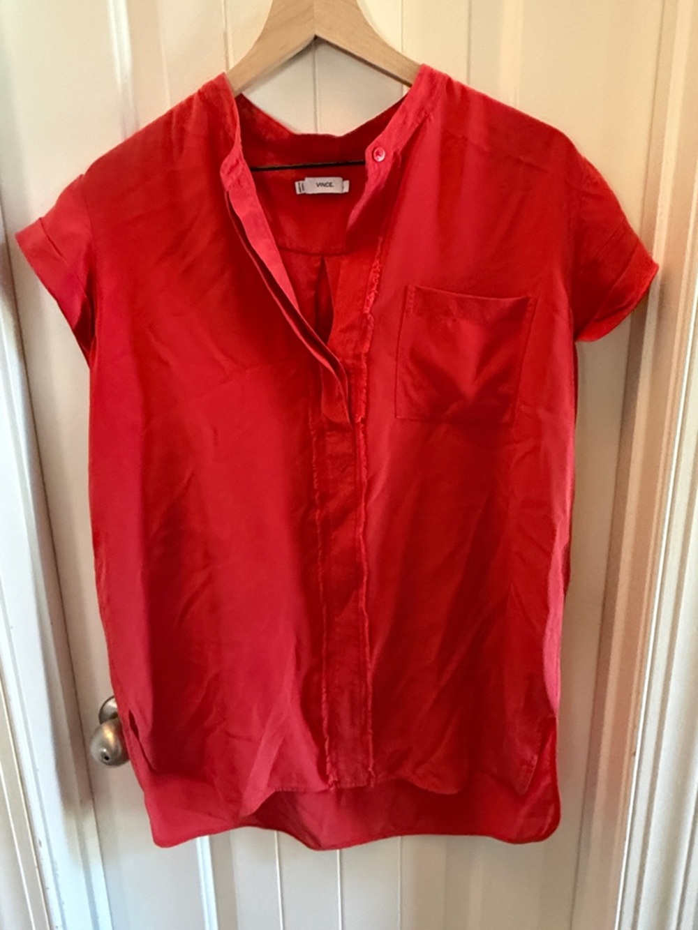 Vince silk short sleeve blouse